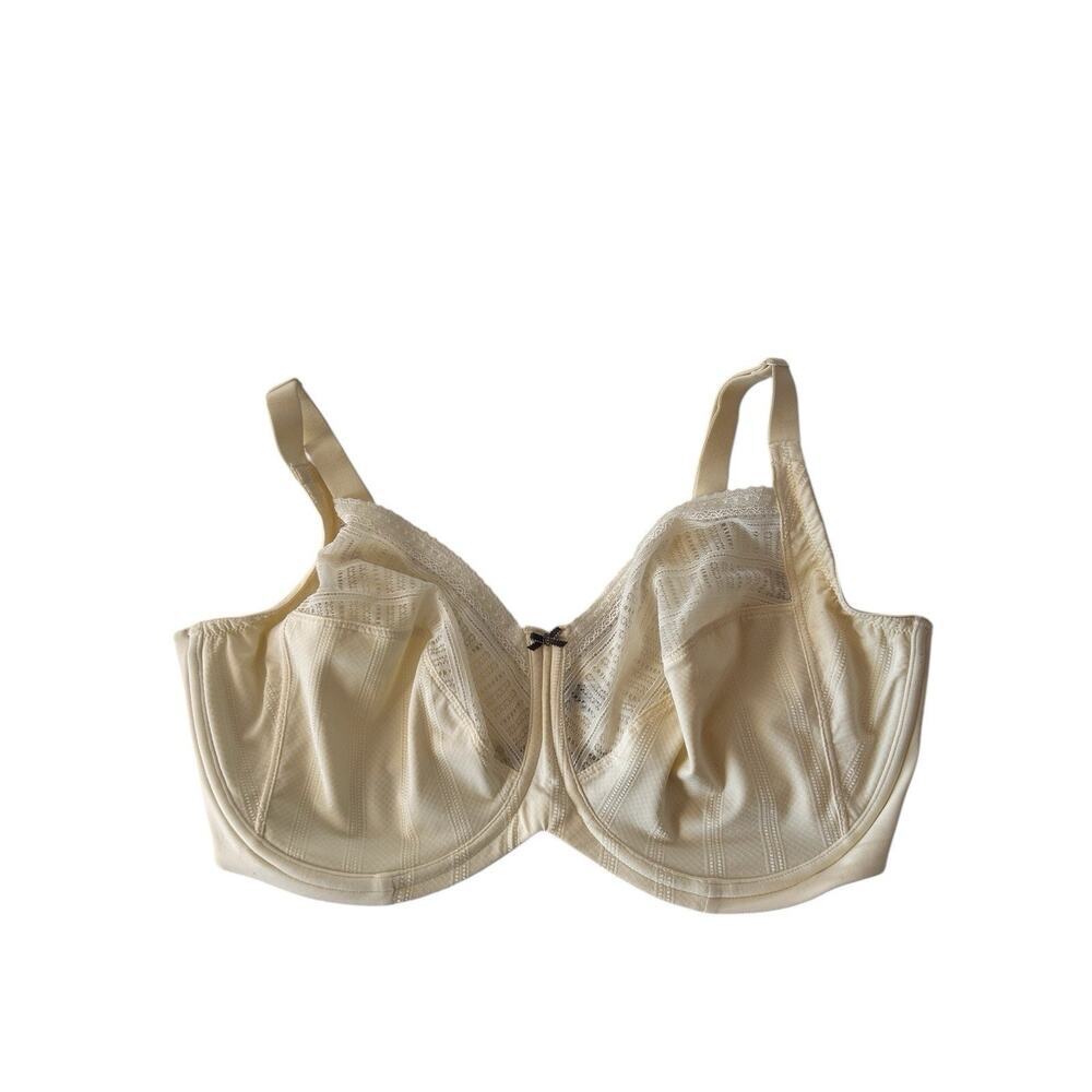 Lilyette Enchantment Women’s Minimizer Bra 40 DDD Ivory Lace Underwire 0434